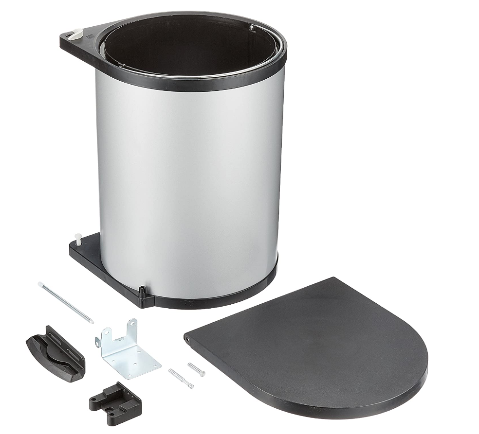 H205 Kosz na śmieci Wesco, metal, srebrny, 34 x 38 x 27 cm