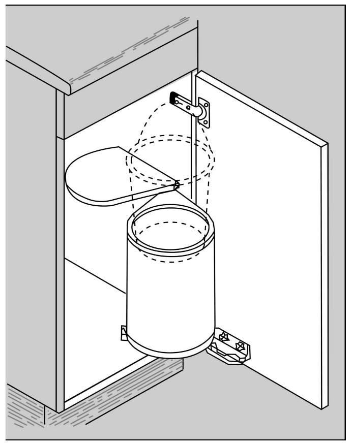 H205_2 Kosz na śmieci Wesco, metal, srebrny, 34 x 38 x 27 cm