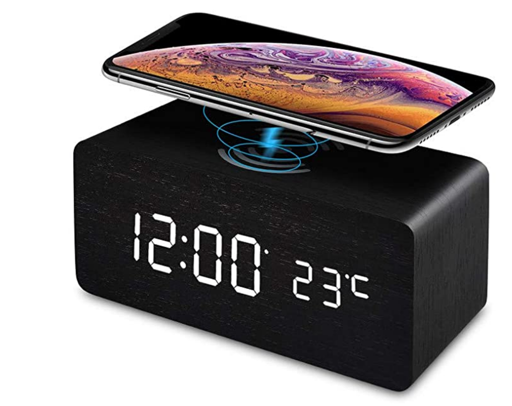 K0886 Budzik cyfrowy z bezprzewodową ładowarką FiBiSonic